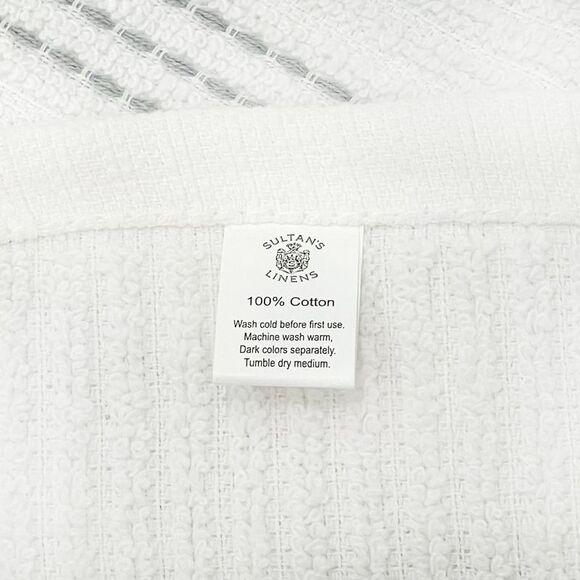 Sultan's Linens 5 PC Kitchen Towel, Dishcloth & Scrubber Set in White & Grey - Picture 5 of 5